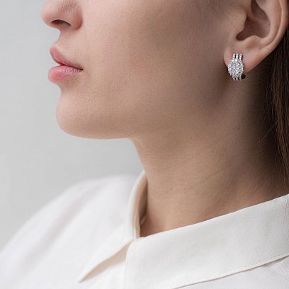 Золоті сережки з діамантами с664 №4