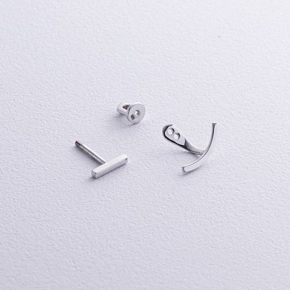 Золотые серьги - джекеты "Эмили" с08863 №5