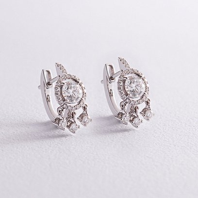 Серьги в белом золоте с бриллиантами с338