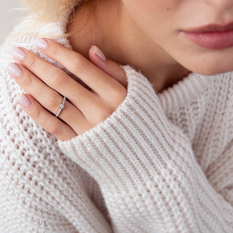 Заручальна каблучка із золота (діаманти) JR99580 від ювелірного магазину Онікс - 1