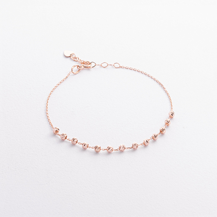 Браслет "Шарики" в красном золоте б04828 от ювелирного магазина Оникс