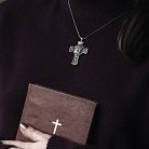 Срібний хрест "Портрет Ісуса Христа у терновому вінці" 133171 от ювелирного магазина Оникс - 2