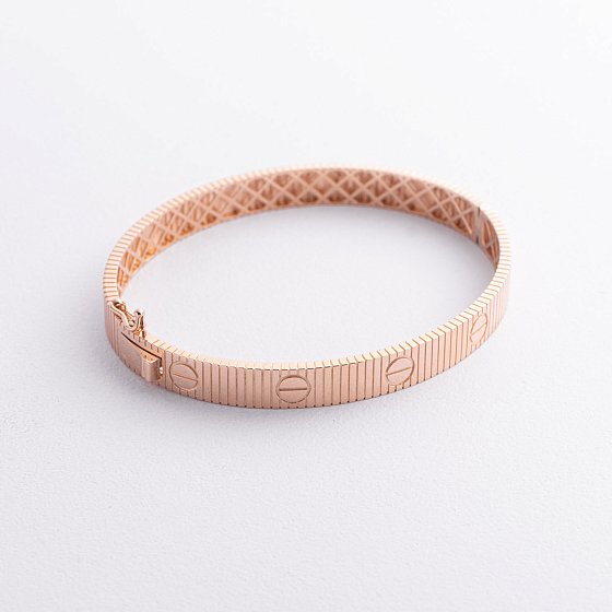 Жесткий золотой браслет "Love" б05809 №3