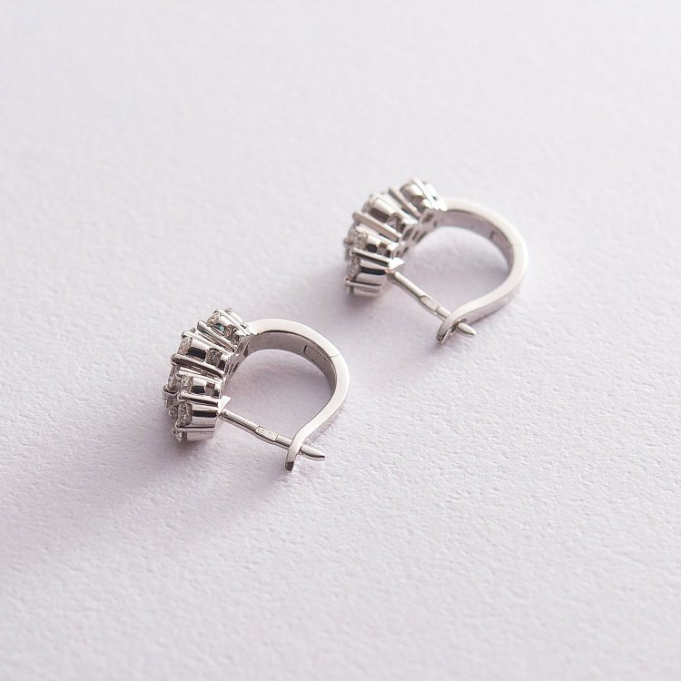 Золоті сережки з діамантами сб02766 від ювелірного магазину Онікс - 2