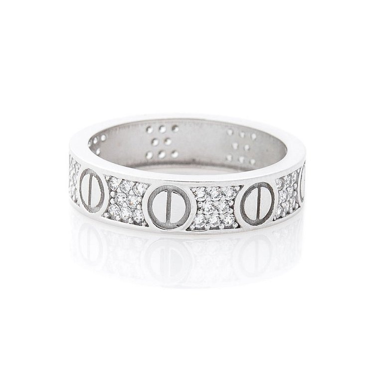 Золота каблучка з фіанітами к05611 від ювелірного магазину Онікс - 2