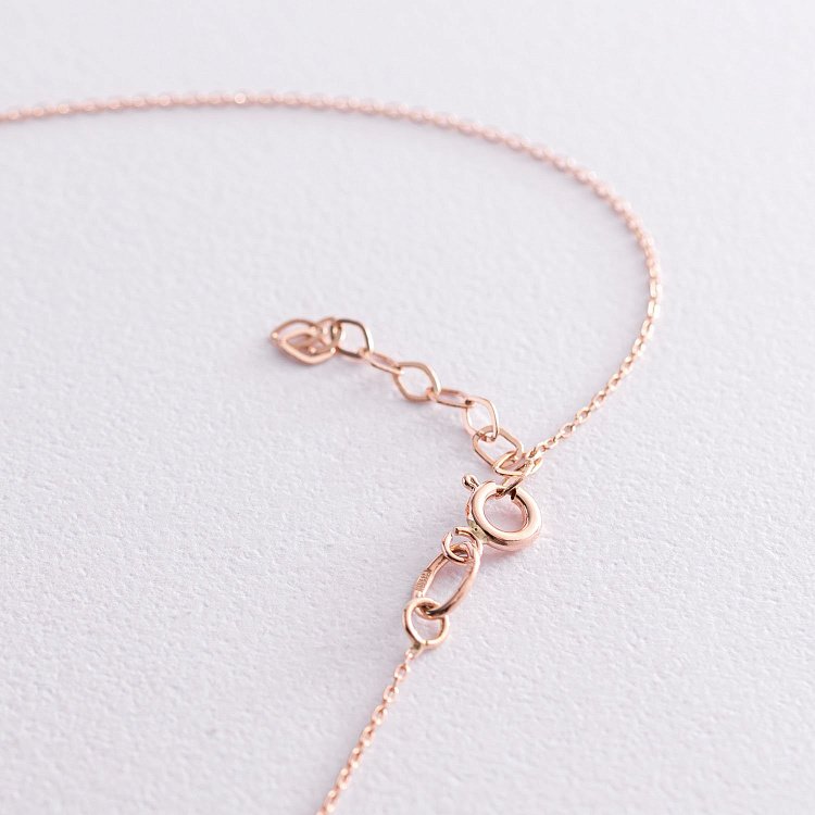 Золотое колье с одним фианитом кол01964 от ювелирного магазина Оникс - 3