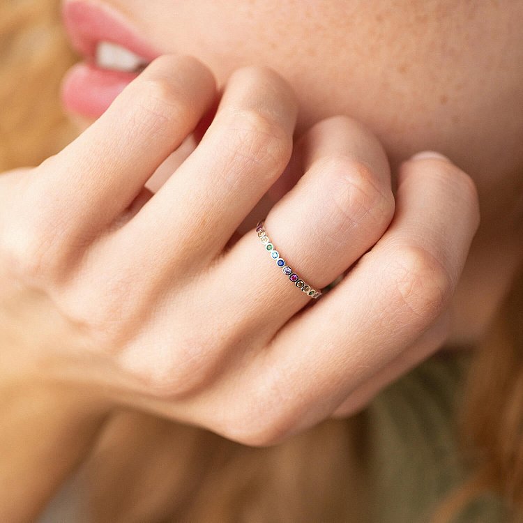 Каблучка з різнокольоровими фіанітами (біле золото) к07128 від ювелірного магазину Онікс - 5