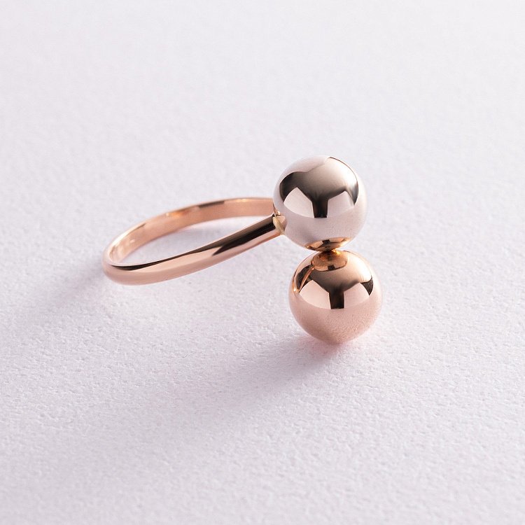 Золота каблучка "Кульки" к03401 від ювелірного магазину Онікс