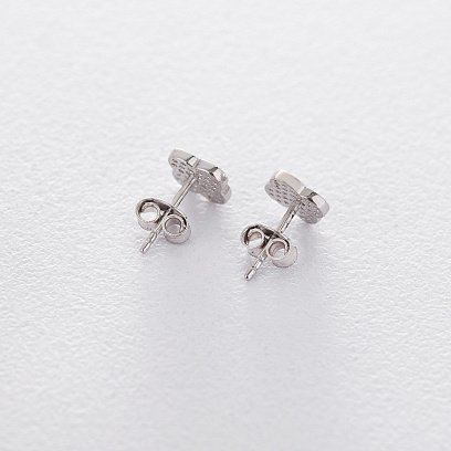 Золоті сережки-пусети з фіанітами "Конюшина" с04775 №2