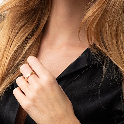 Золотое кольцо без камней к06214 №2