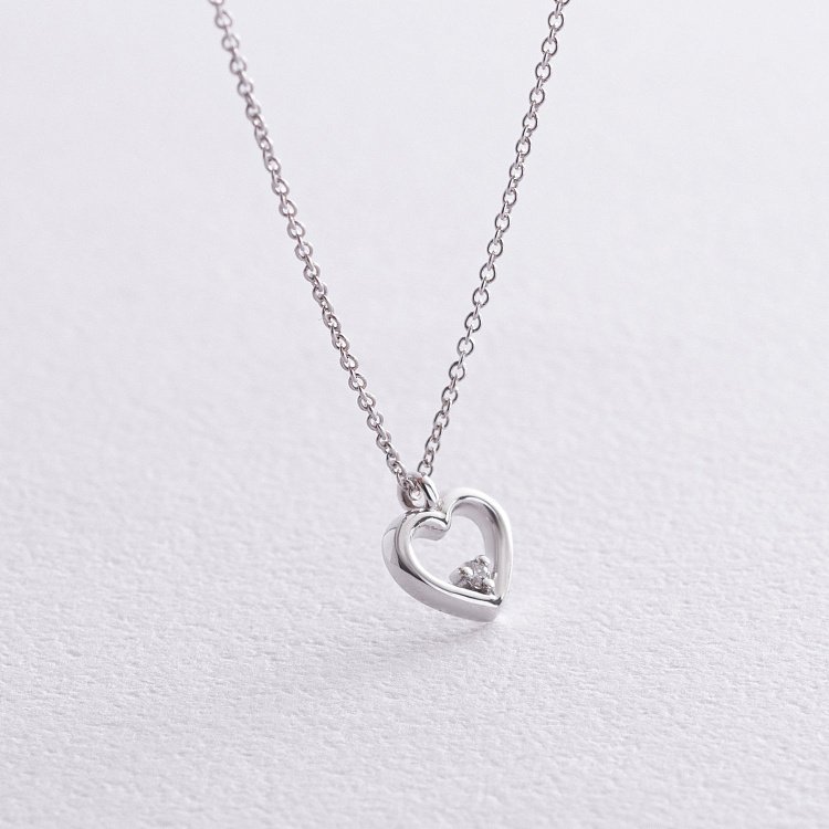 Золоте кольє "Сердечко" з діамантом колб0110y від ювелірного магазину Онікс