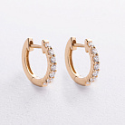 Сережки - кільця в жовтому золоті (діаманти) сб0730ri от ювелирного магазина Оникс