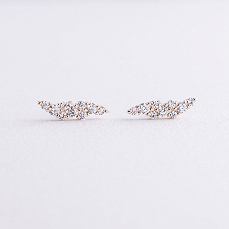 Сережки - пусети "Carla" з фіанітами (жовте золото)  с09108 від ювелірного магазину Онікс