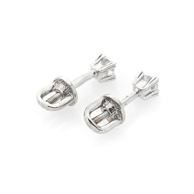 Золотые серьги-пусеты с фианитами с01716 - 1 Золотые серьги-пусеты с фианитами с01716 от ювелирного магазина Оникс - 1