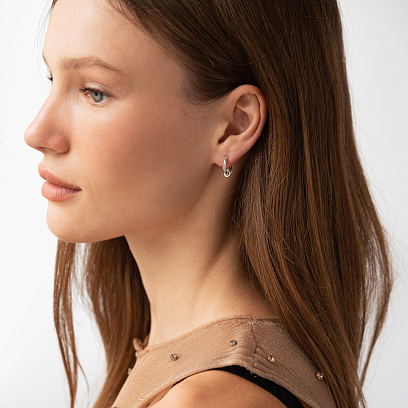 Серебряные серьги - кольца "Ophelie" 123455 №2