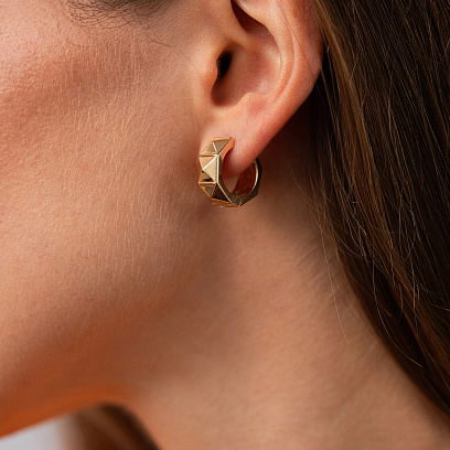 Серьги - кольца "Claire" в желтом золоте с08949 №6