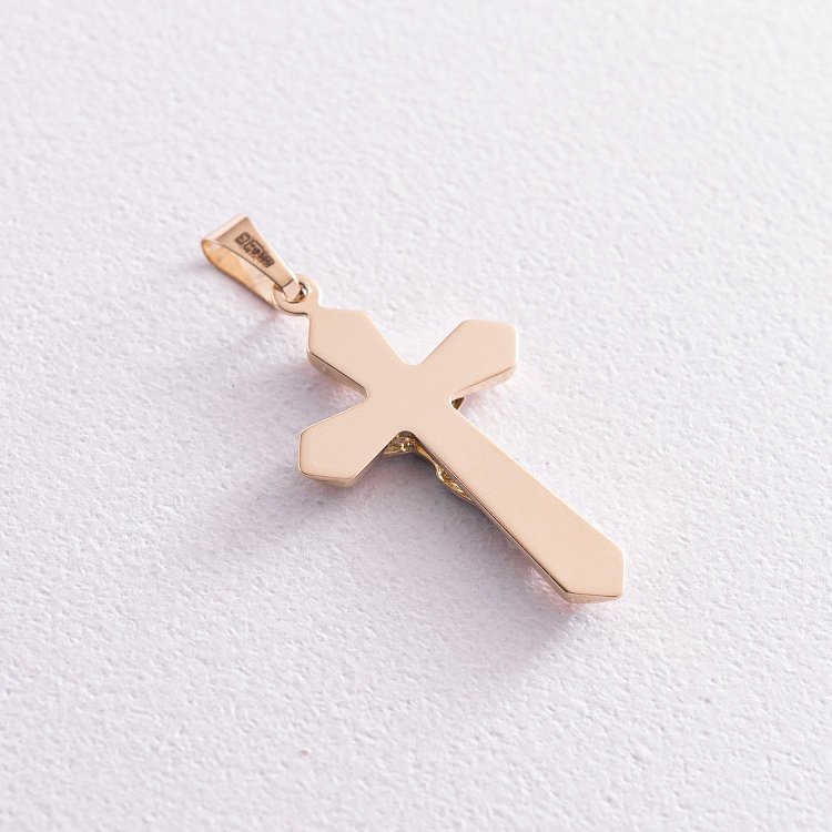 Золотой крестик с распятием п03667 от ювелирного магазина Оникс - 2