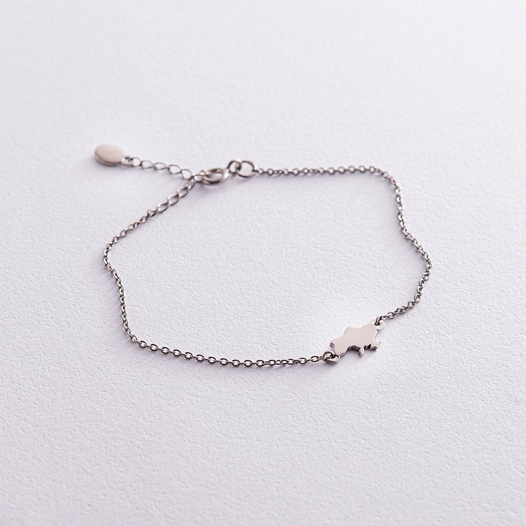 Срібний браслет "Карта України" 2092 від ювелірного магазину Онікс - 1