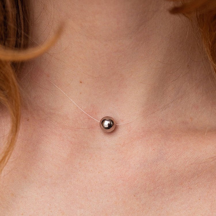 Золотое колье Шарик на леске кол01303 от ювелирного магазина Оникс - 5