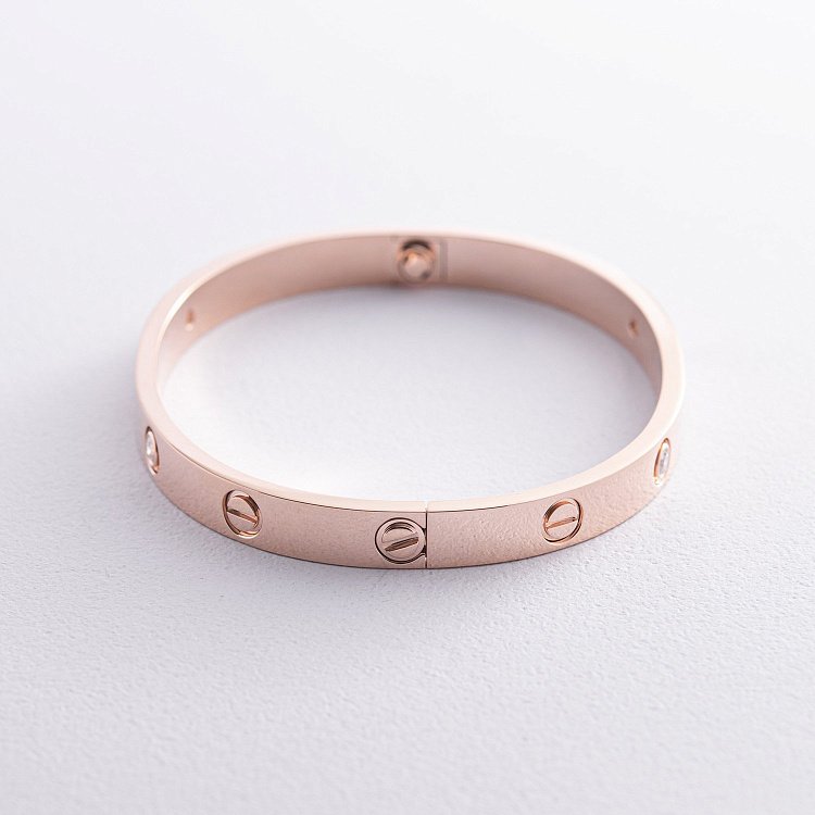 Жесткий браслет "Love" с бриллиантами (красное золото) 546601321 от ювелирного магазина Оникс - 2