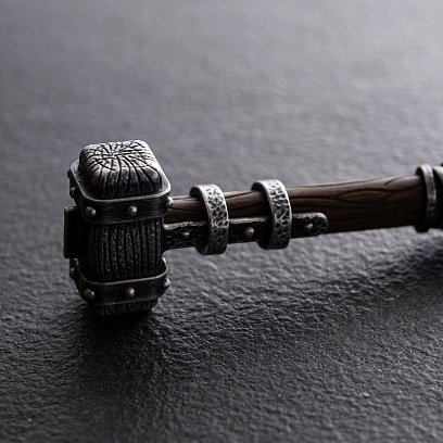 Серебряный брелок "Молот викинга" с эбеном 1116 №2