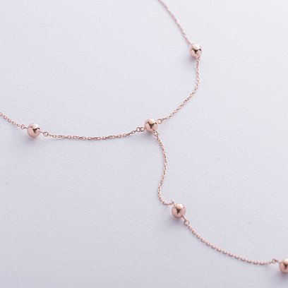 Колье - галстук "Шарики" в красном золоте кол02489 №5