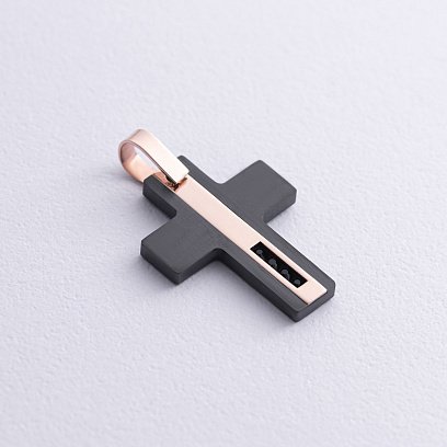 Крест из красного золота (циркон, фианиты) 503-00006/1