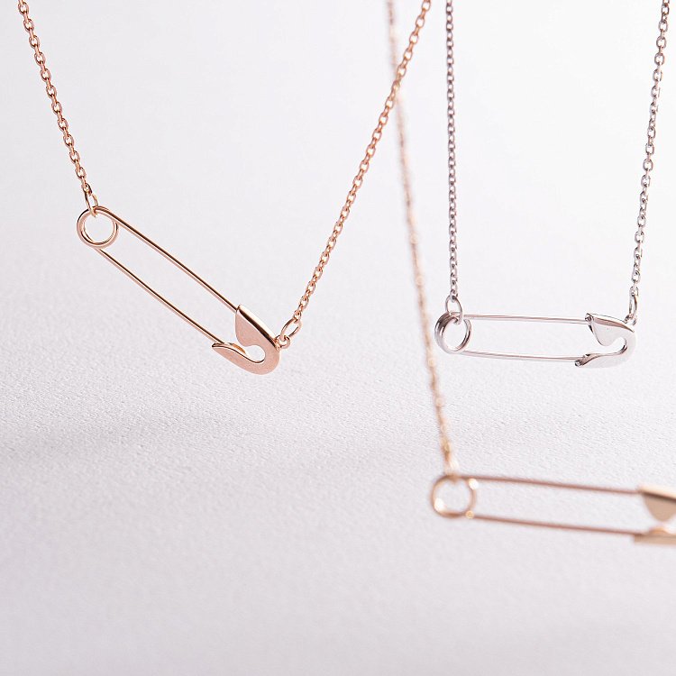 Колье "Булавка" в желтом золоте кол02254 от ювелирного магазина Оникс - 10