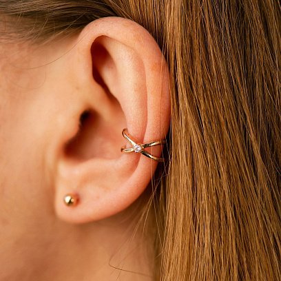 Серьги - пусеты "Шарики" в красном золоте (0.4 см) с07291 №6