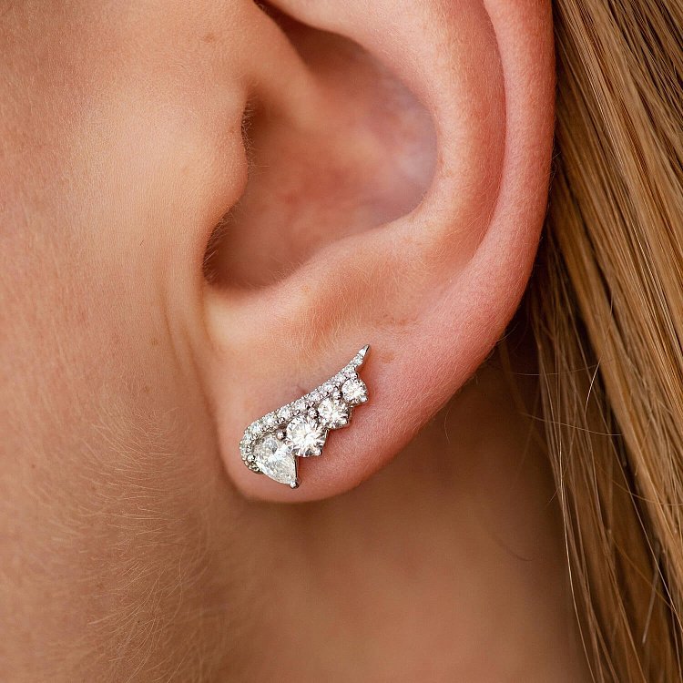 Золотые серьги - пусеты с бриллиантами сб0501nl от ювелирного магазина Оникс - 3