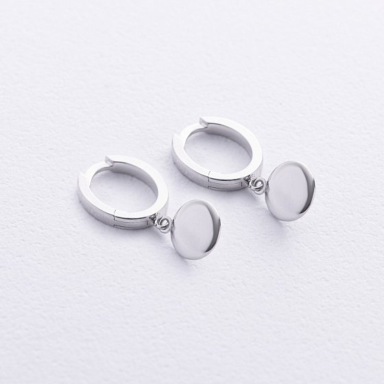 Серьги в белом золоте с бриллиантами 318461121 №3