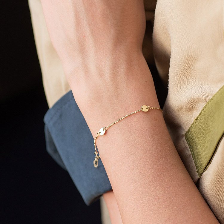 Браслет с монетками в желтом золоте 820155М от ювелирного магазина Оникс - 1