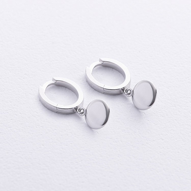 Серьги в белом золоте с бриллиантами 318461121 от ювелирного магазина Оникс - 2