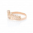 Золотое кольцо "Корона" с фианитами к05524 от ювелирного магазина Оникс - 2