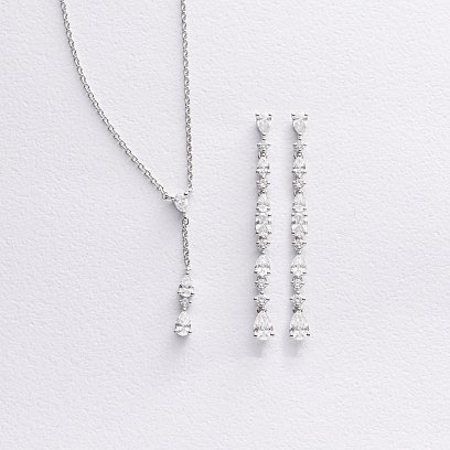 Золоте кольє - краватка з діамантами колб0153nl №5