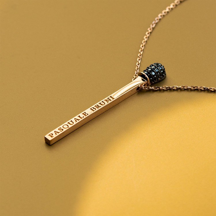 Золоте кольє "Сірник" (чорні фіаніти) кол01468 від ювелірного магазину Онікс - 3