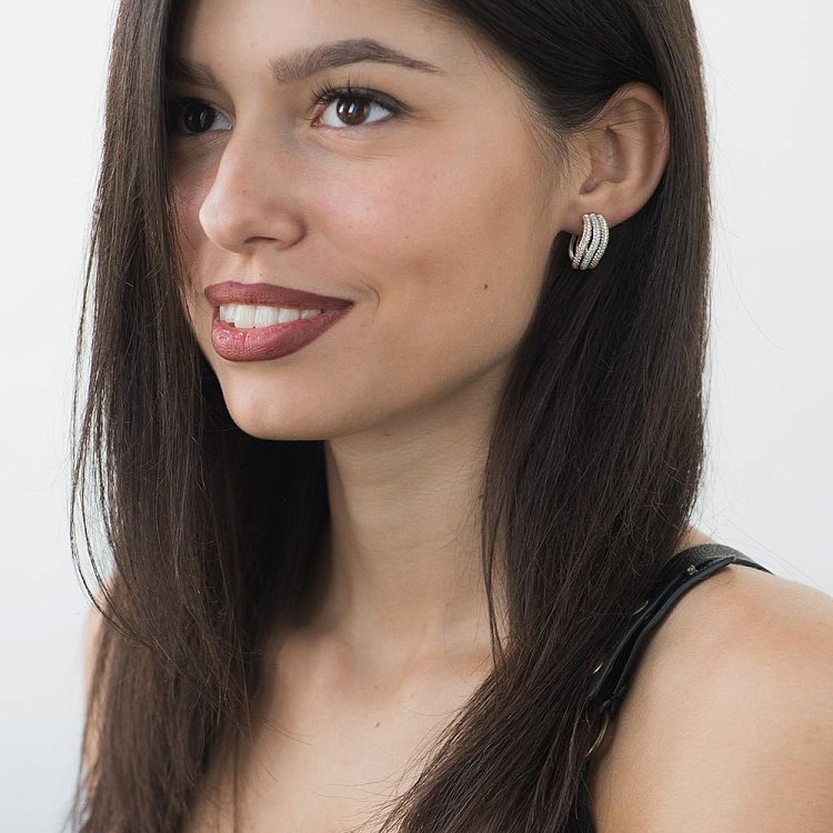 Золотые серьги с бриллиантами кит0590 от ювелирного магазина Оникс - 6