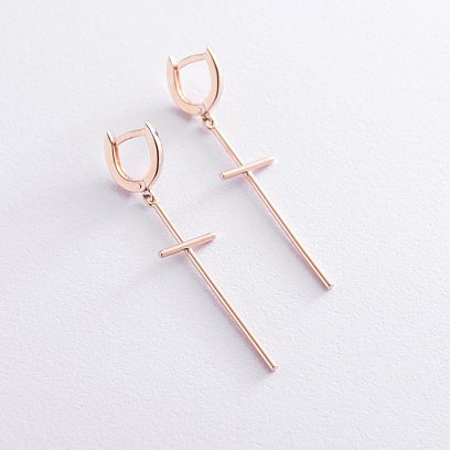 Золотые серьги "Кресты" с06748