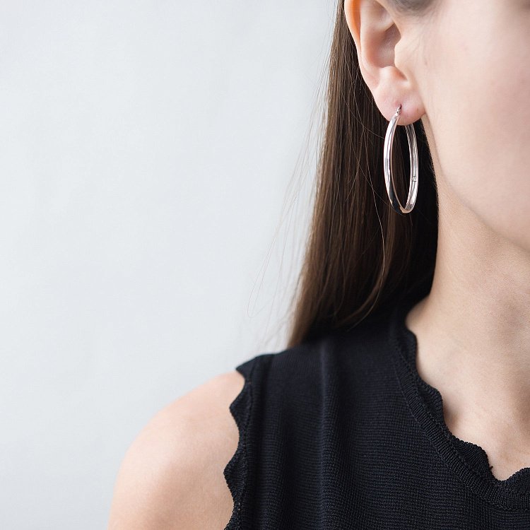 Серебряные серьги Овальные 122582 от ювелирного магазина Оникс - 1