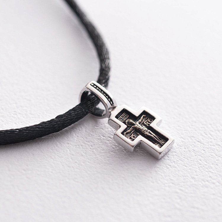 Золотой детский крестик (чернение) п03210 от ювелирного магазина Оникс