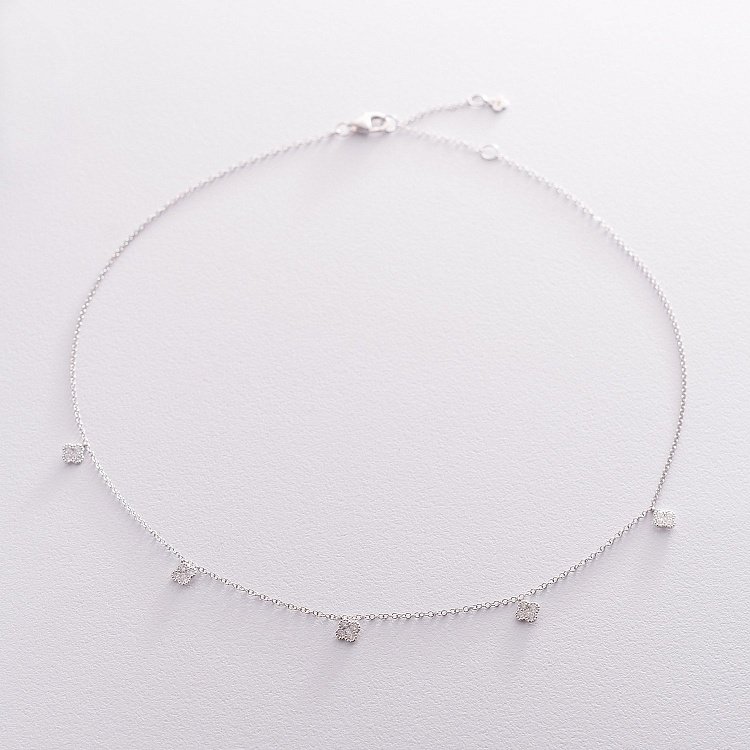 Золоте кольє "Конюшина" з діамантами колб0041lg від ювелірного магазину Онікс - 1