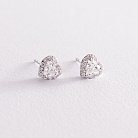 Золоті сережки - пусети "Сердечки" з діамантами сб0381z от ювелирного магазина Оникс - 2