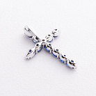 Крестик в белом золоте (бриллианты, сапфиры) пб0399lg от ювелирного магазина Оникс - 1