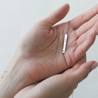 Серебряное колье с гравировкой "Любимое имя" 18979 №4