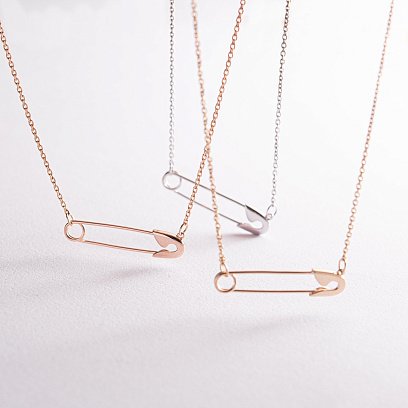 Колье "Булавка" в желтом золоте кол02254 №3