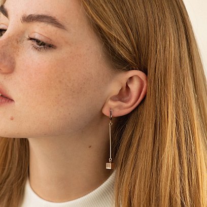 Золоті сережки "Кубики" с05653 №2