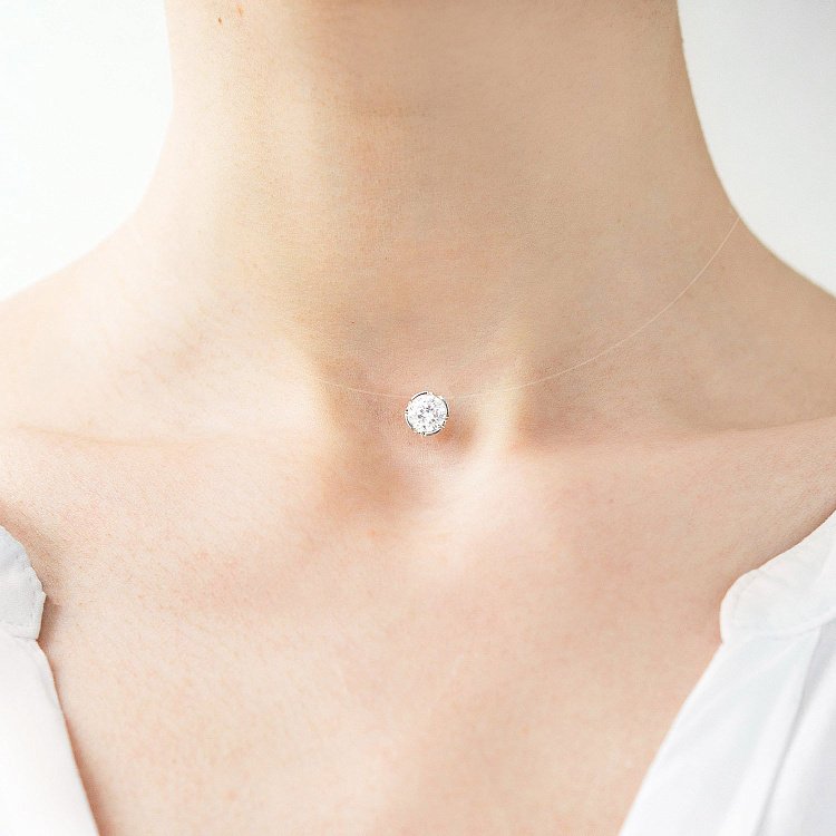 Камушек на леске (фианит в золоте) кол01069 от ювелирного магазина Оникс - 7