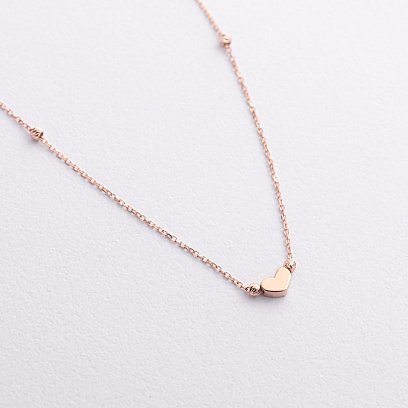 Браслет "Сердечко" в красном золоте (на ногу) б05347 №2