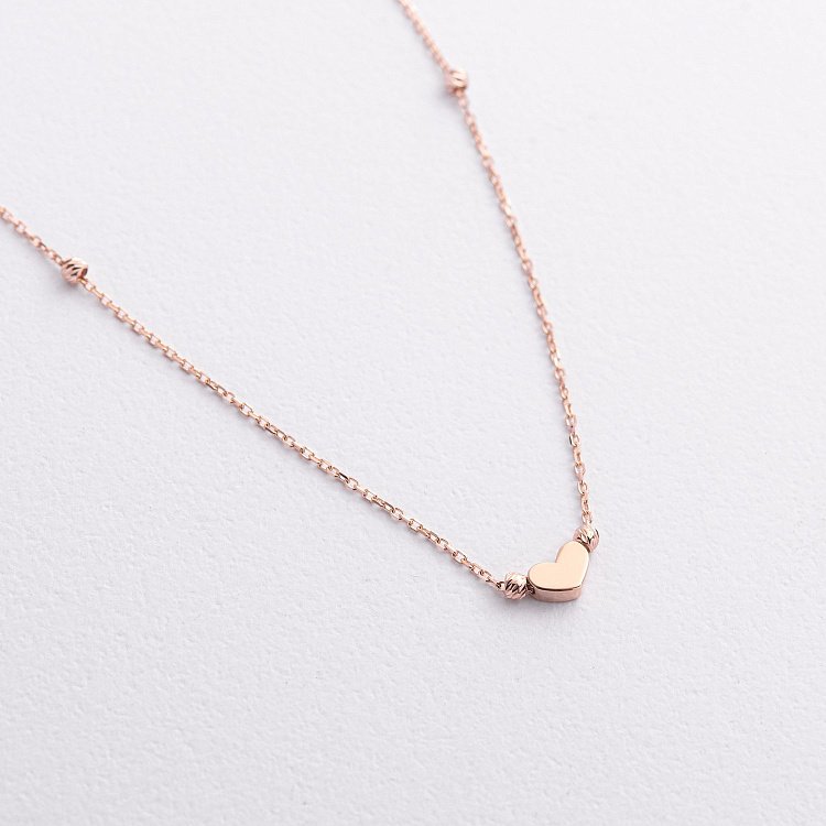 Браслет "Сердечко" в красном золоте (на ногу) б05347 - 1 Браслет "Сердечко" в красном золоте (на ногу) б05347 от ювелирного магазина Оникс - 1