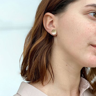 Золоті сережки-пусети "Сонячні зайчики" с06737 №4